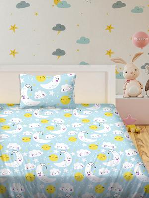 blue cotton bedsheet - 18024400 - Standard Image - 2