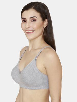 grey solid maternity/nursing bra - 18024461 - Standard Image - 2