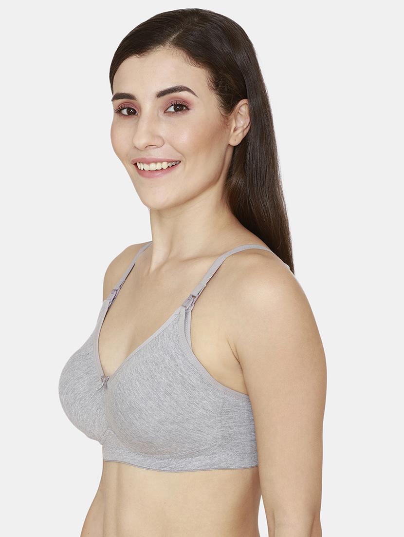 grey solid maternity/nursing bra - 18024461 - Zoom Image - 2