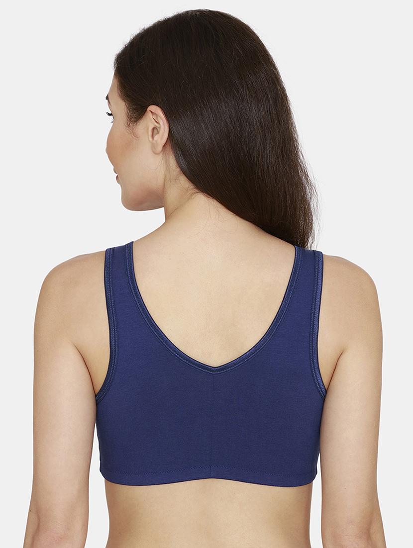 blue solid regular bra - 18024485 - Zoom Image - 3