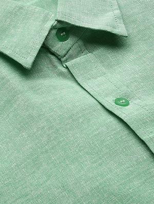 green solid casual shirt - 18024492 - Standard Image - 6