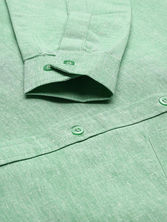 green solid casual shirt - 18024492 - Zoom Image - 5