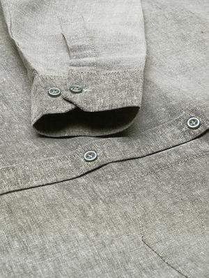 grey solid casual shirt - 18024493 - Standard Image - 5