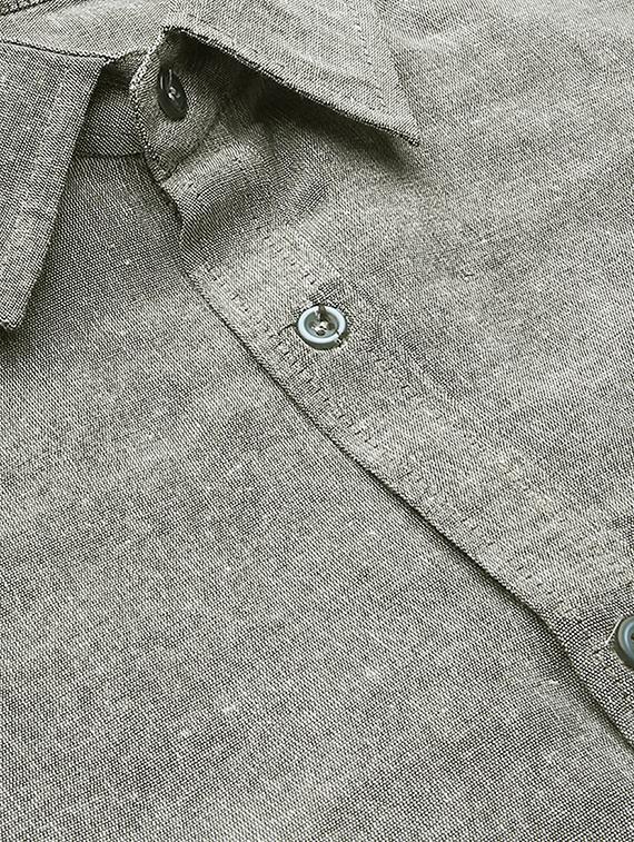 grey solid casual shirt - 18024493 - Zoom Image - 6