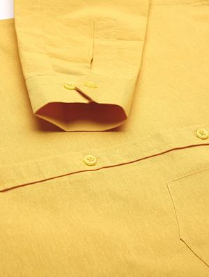 yellow solid casual shirt - 18024494 - Standard Image - 5