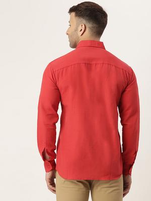 red solid casual shirt - 18024500 - Standard Image - 3