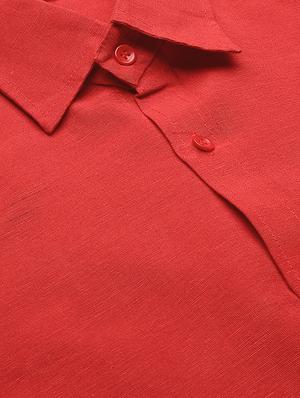 red solid casual shirt - 18024500 - Standard Image - 6