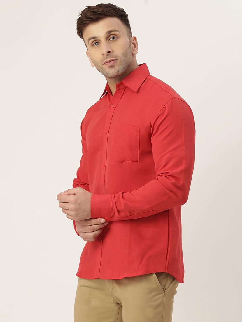 red solid casual shirt - 18024500 - Zoom Image - 2