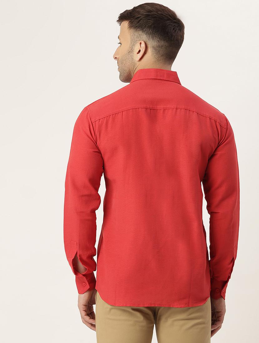red solid casual shirt - 18024500 - Zoom Image - 3