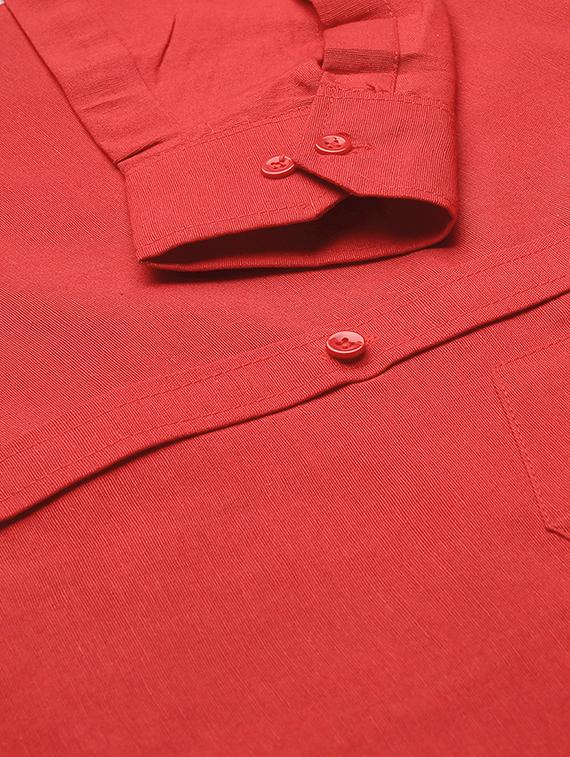 red solid casual shirt - 18024500 - Zoom Image - 5