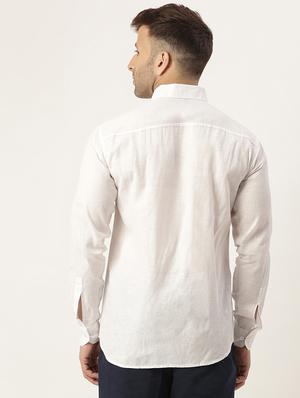 white solid casual shirt - 18024503 - Standard Image - 3