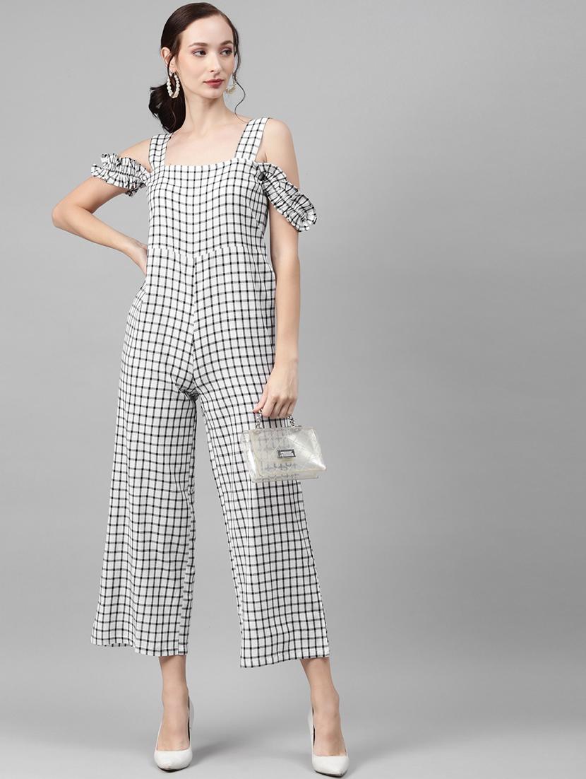 cold shoulder striped full leg jumpsuit - 18024686 - Zoom Image - 4