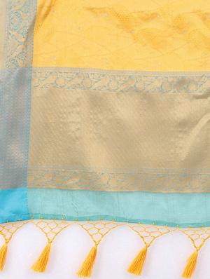 mustard art silk kanjivaram saree with blouse - 18024763 - Standard Image - 4