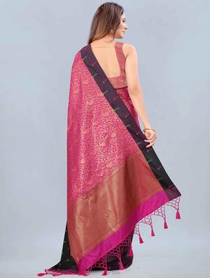 pink art silk kanjivaram saree with blouse - 18024766 - Standard Image - 2