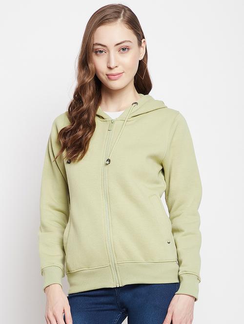 hooded neck solid sweatshirt - 18024868 - Standard Image - 1