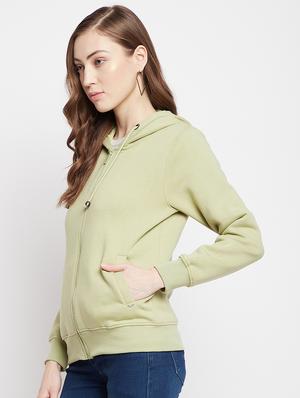 hooded neck solid sweatshirt - 18024868 - Standard Image - 3