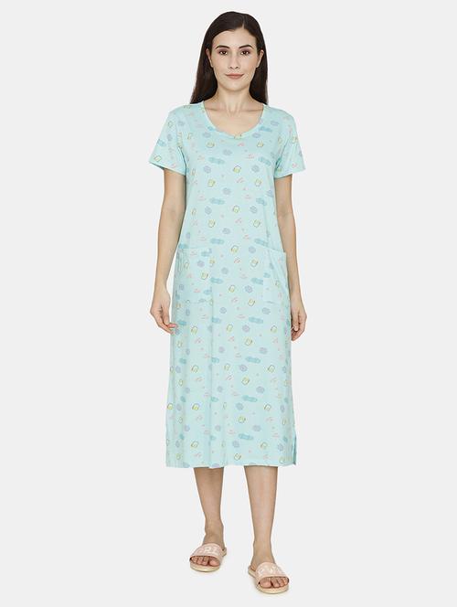 round neck printed sleepshirt - 18024890 - Standard Image - 1