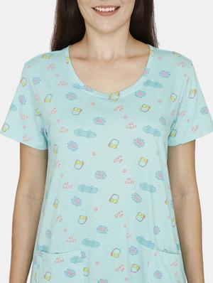 round neck printed sleepshirt - 18024890 - Standard Image - 4