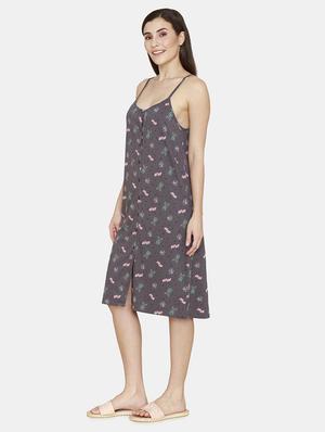 cami neck printed sleepshirt - 18024891 - Standard Image - 2
