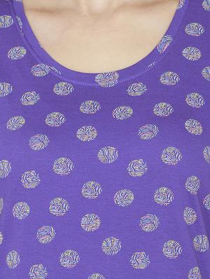round neck printed nighty - 18024909 - Standard Image - 4