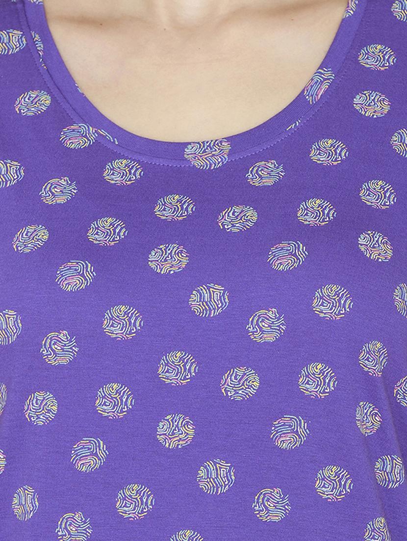 round neck printed nighty - 18024909 - Zoom Image - 4