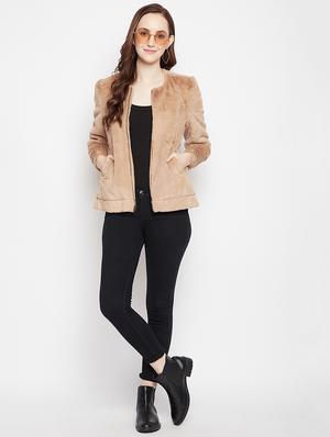 zip up solid casual blazer - 18024999 - Standard Image - 5