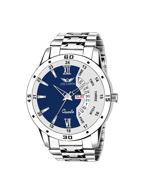 silver strap day & date functioning watch for boys analog watch - 18025134 - Standard Image - 1