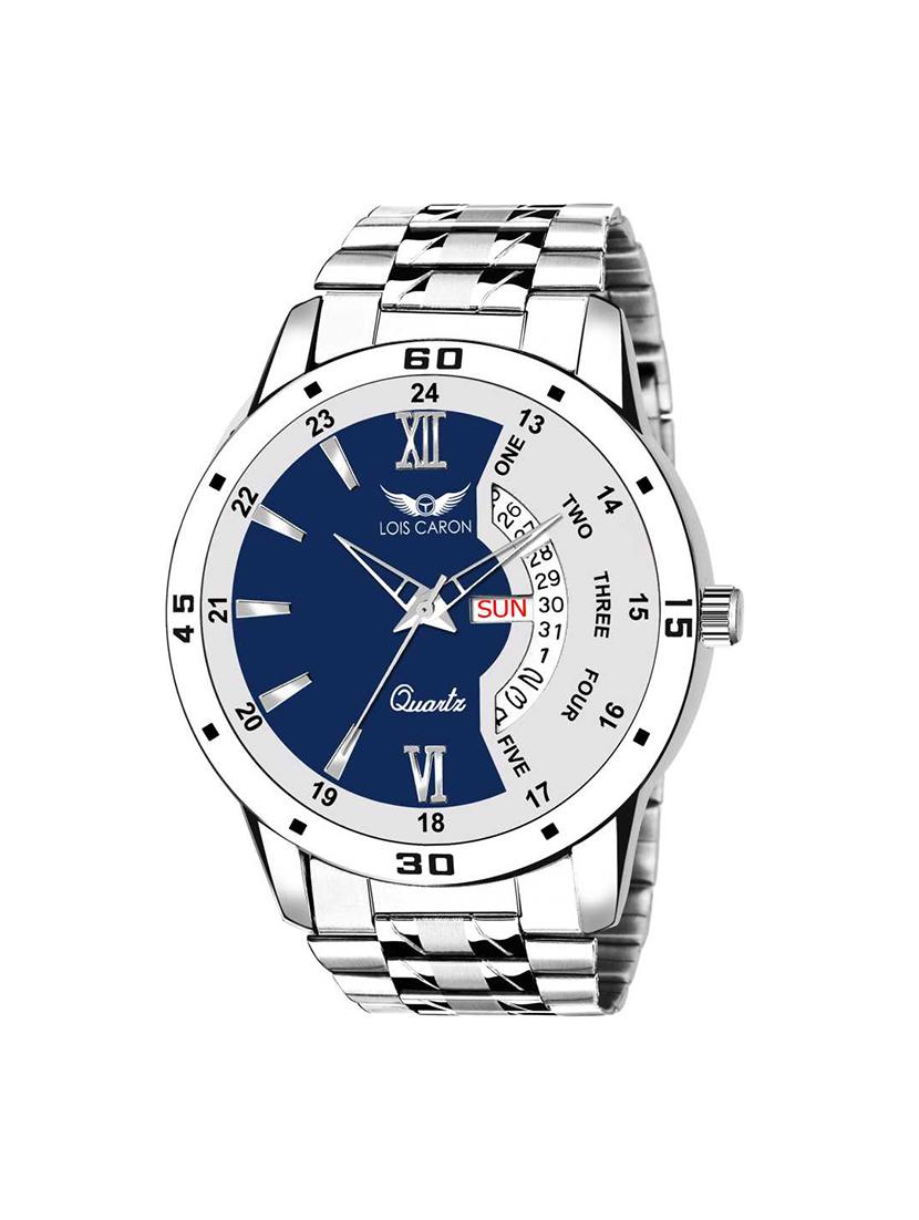 silver strap day & date functioning watch for boys analog watch - 18025134 - Zoom Image - 1