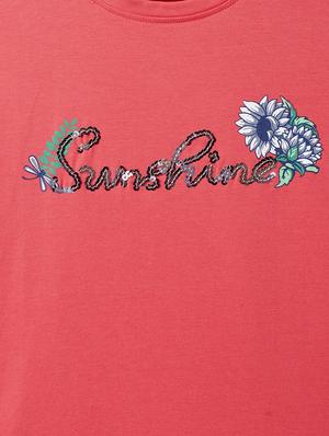 pink cotton blend regular tee - 18025173 - Standard Image - 3