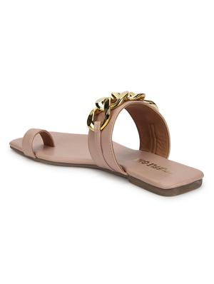 nude pu one toe sandals - 18025820 - Standard Image - 3