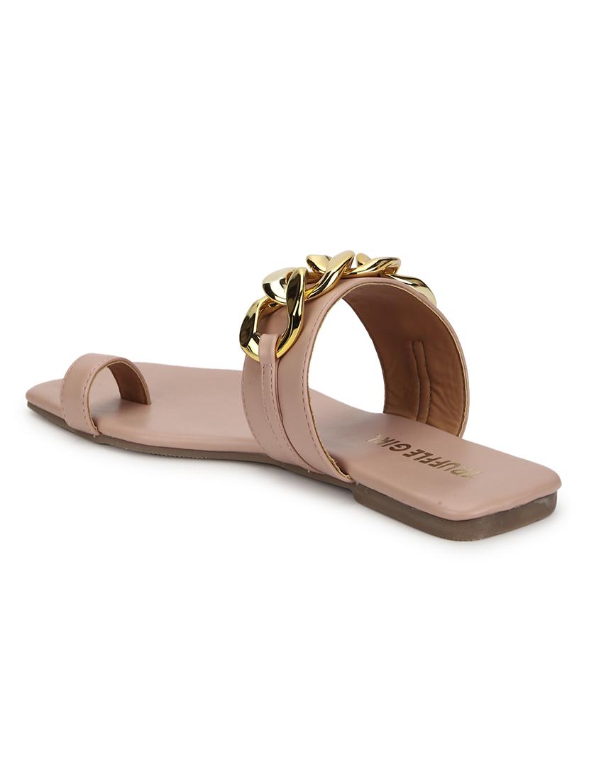 nude pu one toe sandals - 18025820 - Zoom Image - 3