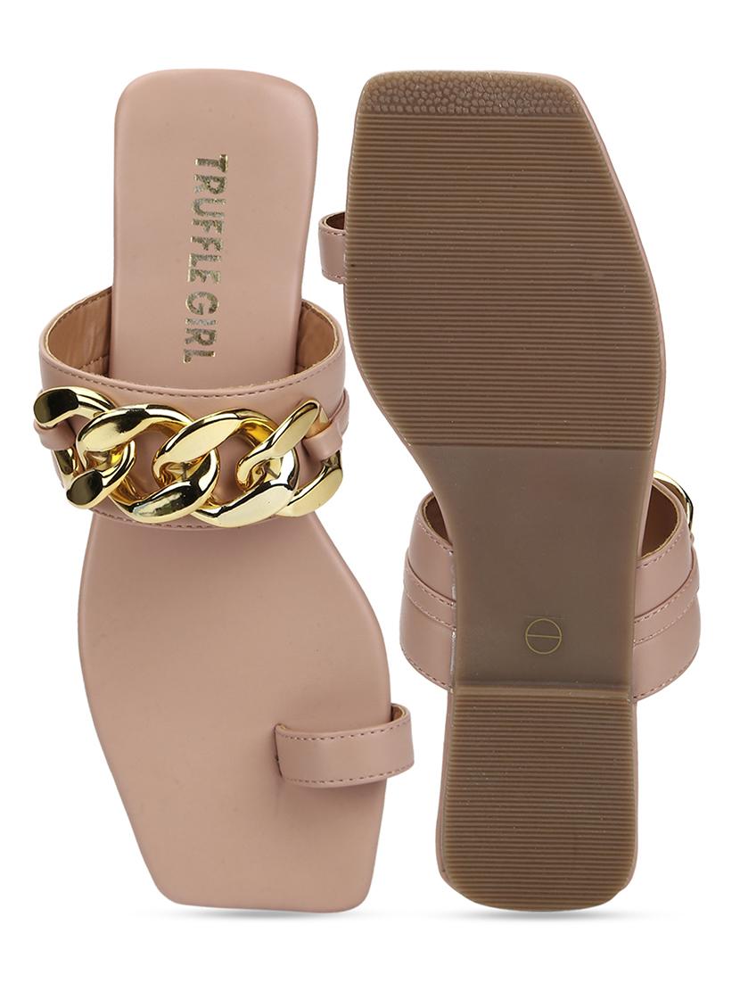 nude pu one toe sandals - 18025820 - Zoom Image - 4