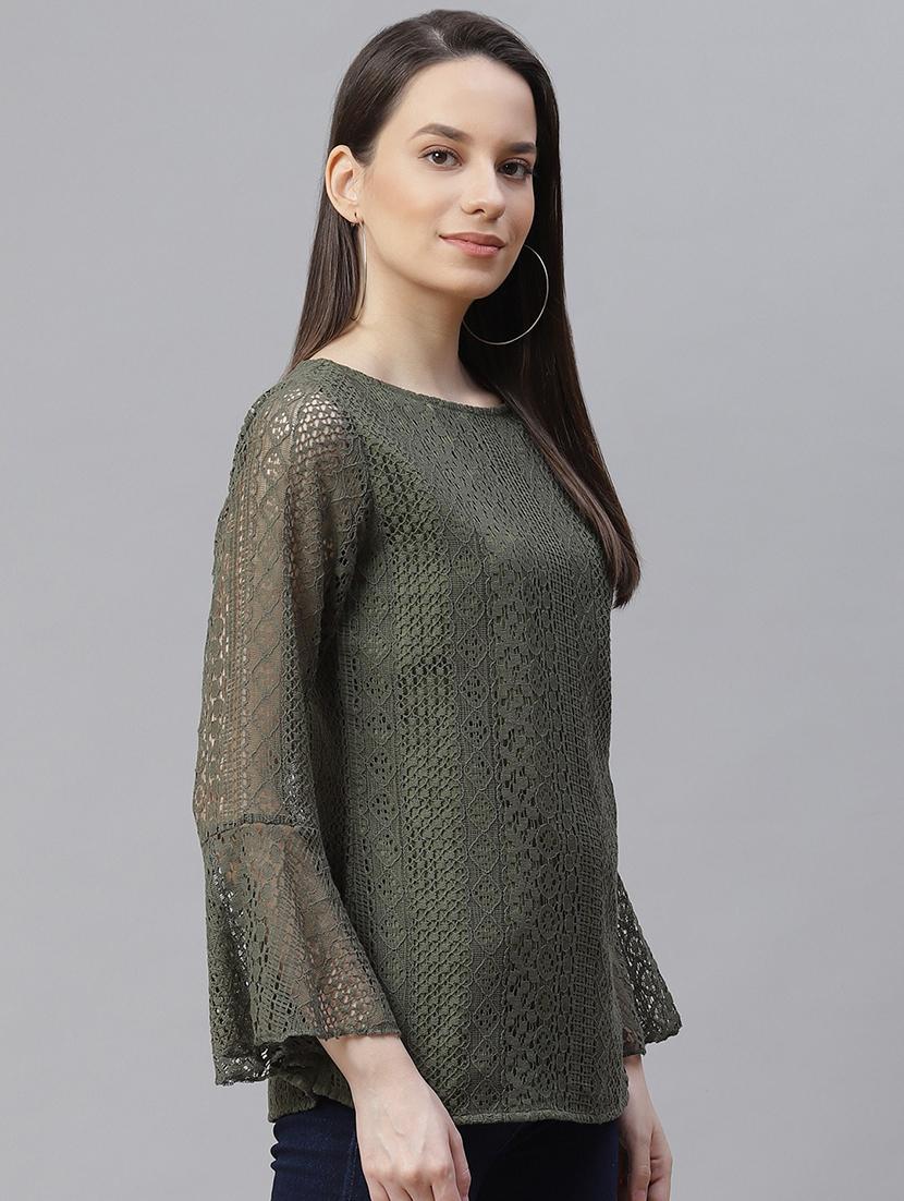 bell sleeved laced top - 18025955 - Zoom Image - 2