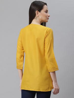 notch neck solid top - 18025958 - Standard Image - 3