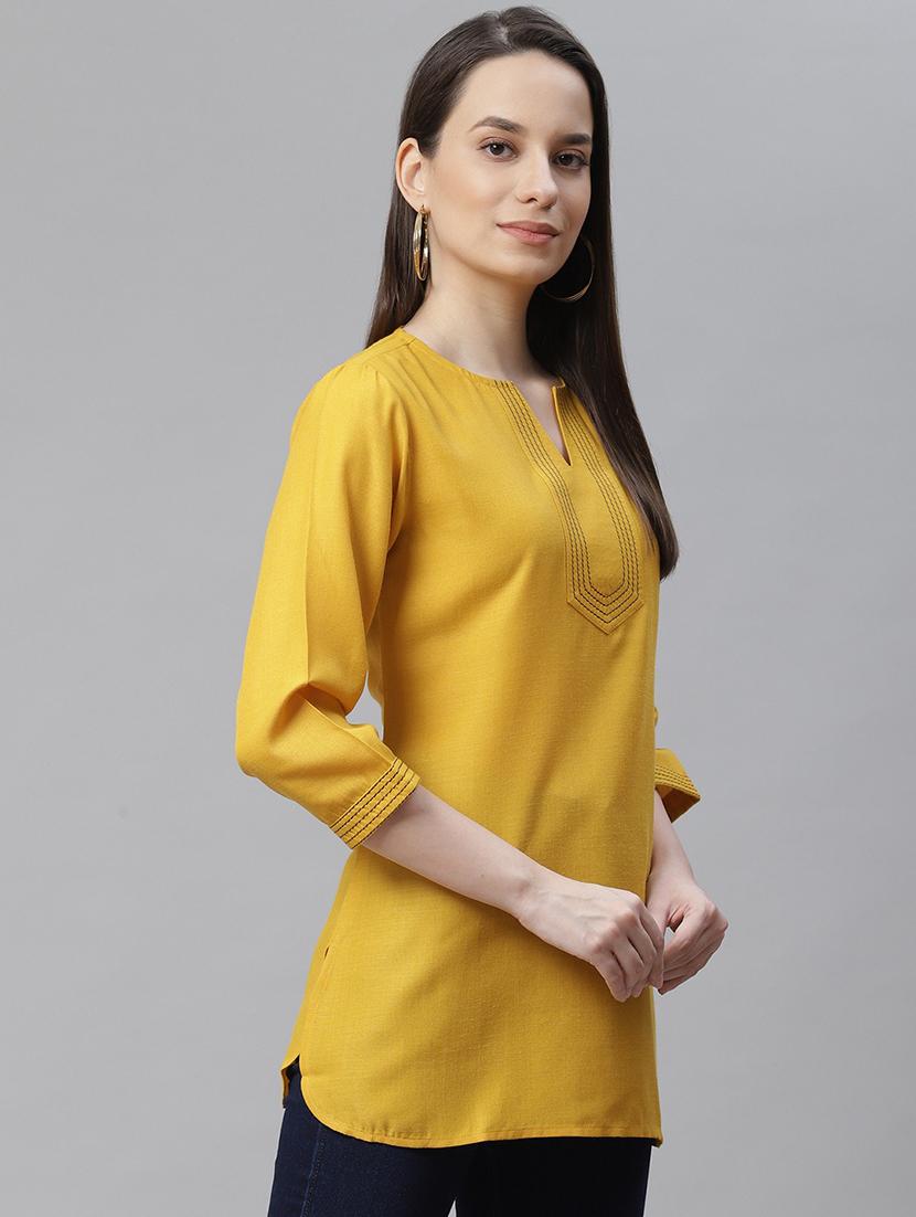 notch neck solid top - 18025958 - Zoom Image - 2