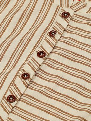 mandarin neck striped top - 18025962 - Standard Image - 4