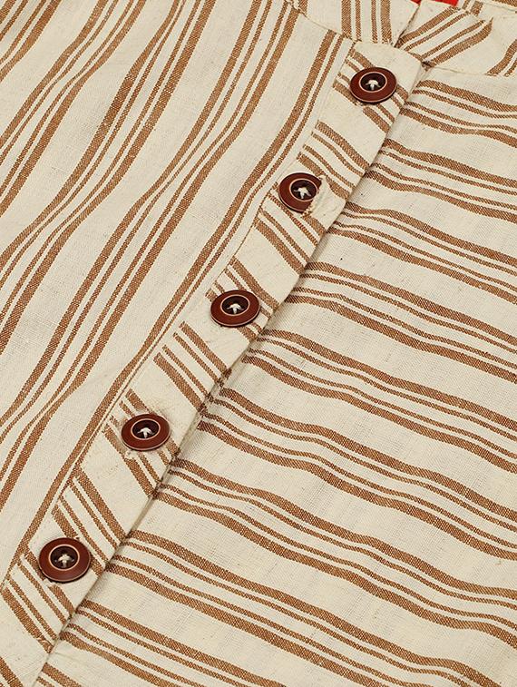 mandarin neck striped top - 18025962 - Zoom Image - 4