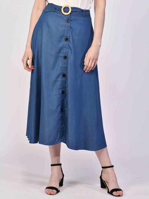 mid rise denim skirt - 18026072 - Standard Image - 1