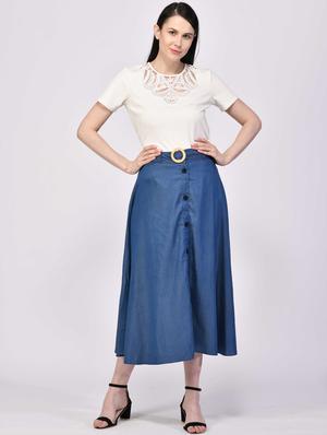 mid rise denim skirt - 18026072 - Standard Image - 4
