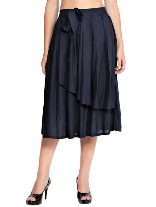 tie front flared skirt - 18026077 - Standard Image - 1