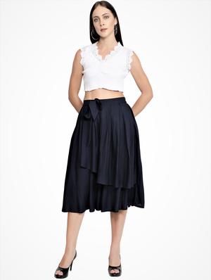 tie front flared skirt - 18026077 - Standard Image - 4
