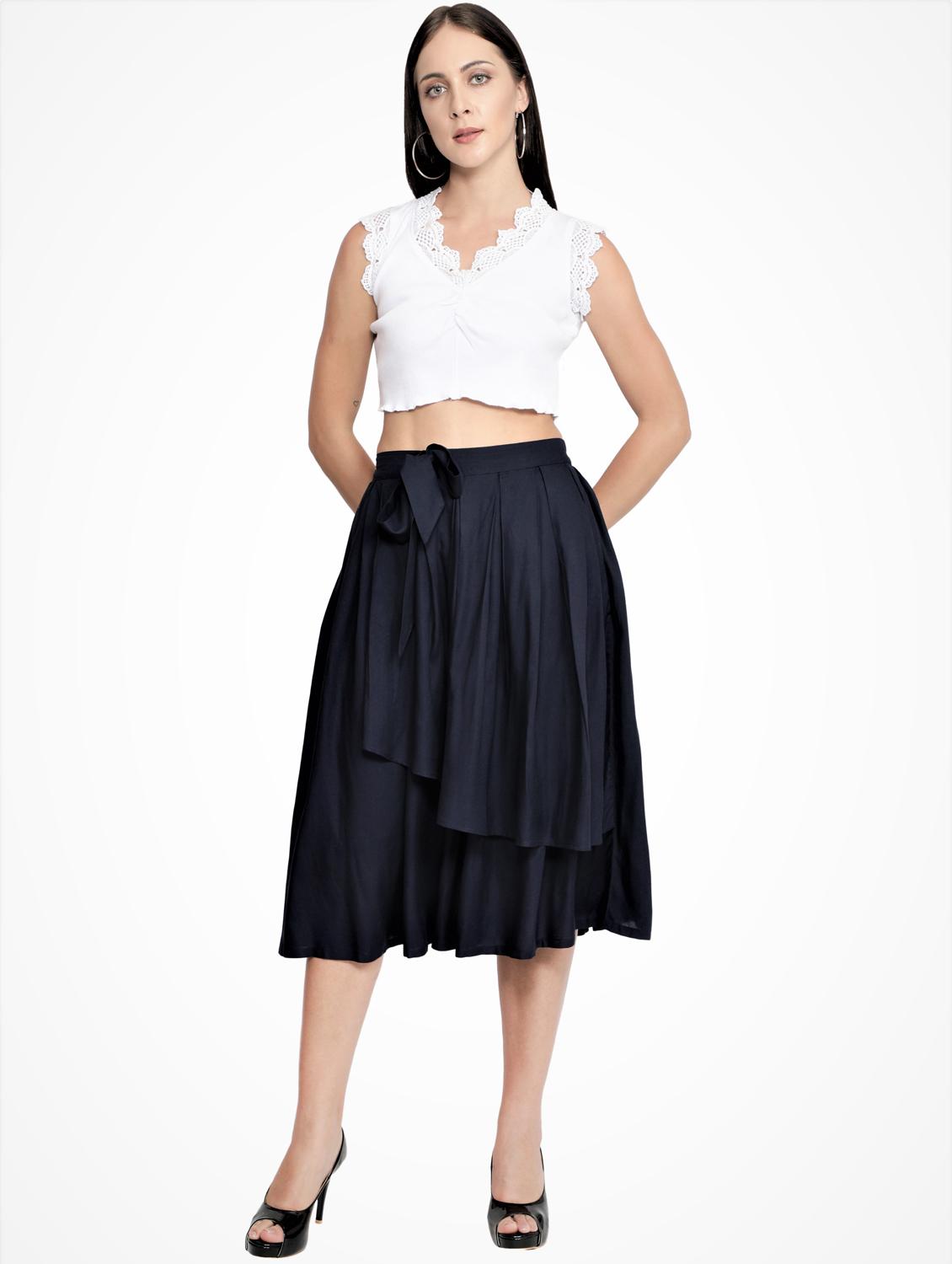 tie front flared skirt - 18026077 - Zoom Image - 4