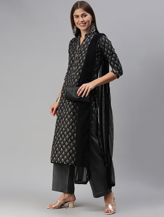 printed unstitched suit set - 18026244 - Zoom Image - 2