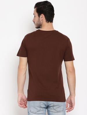 brown chest print t-shirt - 18026459 - Standard Image - 3