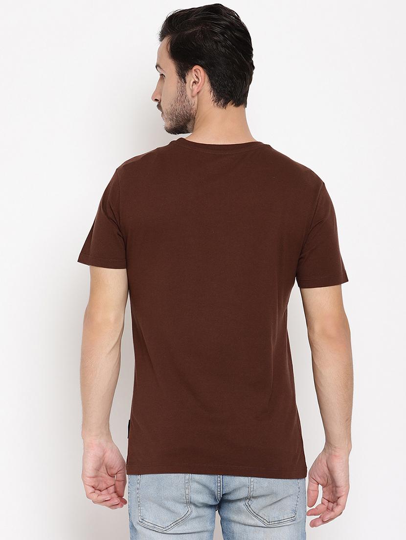 brown chest print t-shirt - 18026459 - Zoom Image - 3