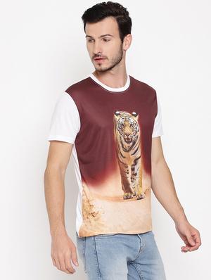 brown front print t-shirt - 18026466 - Standard Image - 2