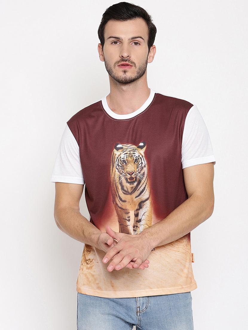 brown front print t-shirt - 18026466 - Zoom Image - 1