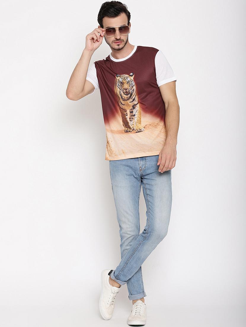 brown front print t-shirt - 18026466 - Zoom Image - 4