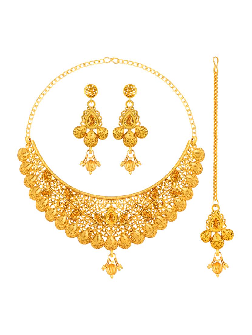 gold plated traditional adjustable choker set - 18026958 - Zoom Image - 2
