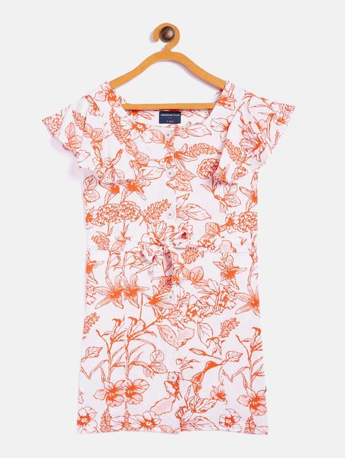 orange floral frock - 18027369 - Standard Image - 1